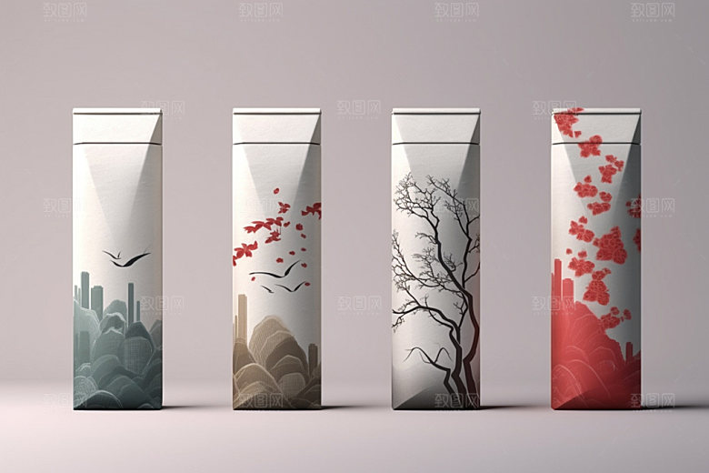 茶叶包装中式茶叶罐模型