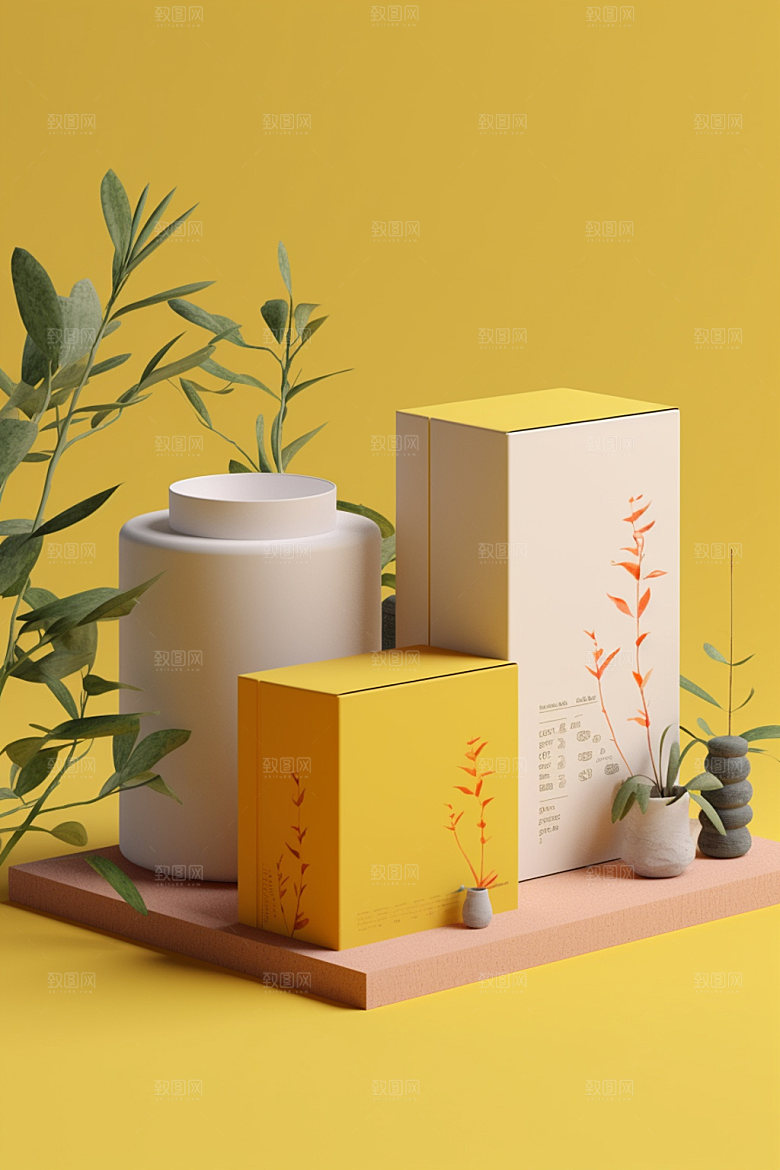 茶叶包装3D中式模型
