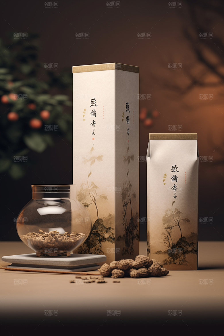 茶叶包装茶叶罐立体模型