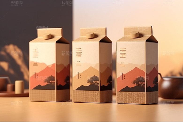 茶叶包装茶叶罐中式模型