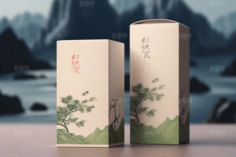 茶叶包装中国风包装设计模型