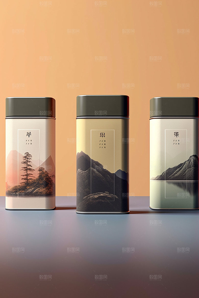 茶叶包装包装设计中国风模型