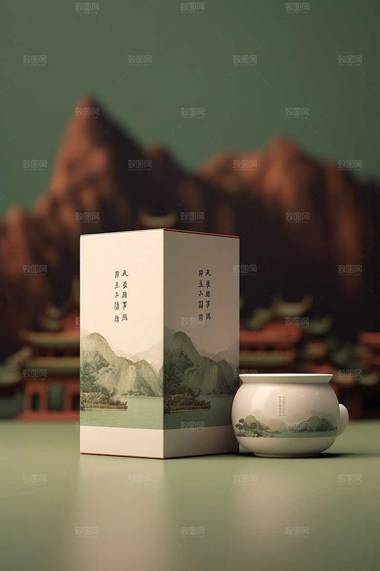 茶叶包装3D传统模型