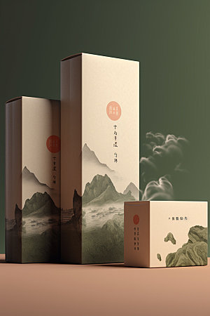 茶叶包装传统中国风模型