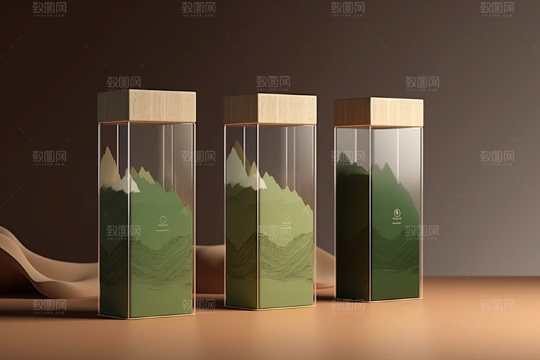 茶叶包装中式茶叶罐模型