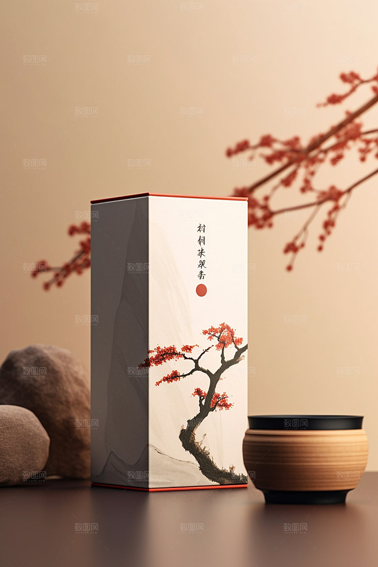 茶叶包装包装设计中国风模型