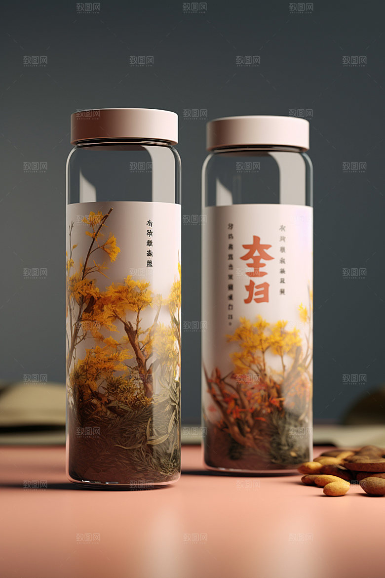 茶叶包装茶叶罐中国风模型