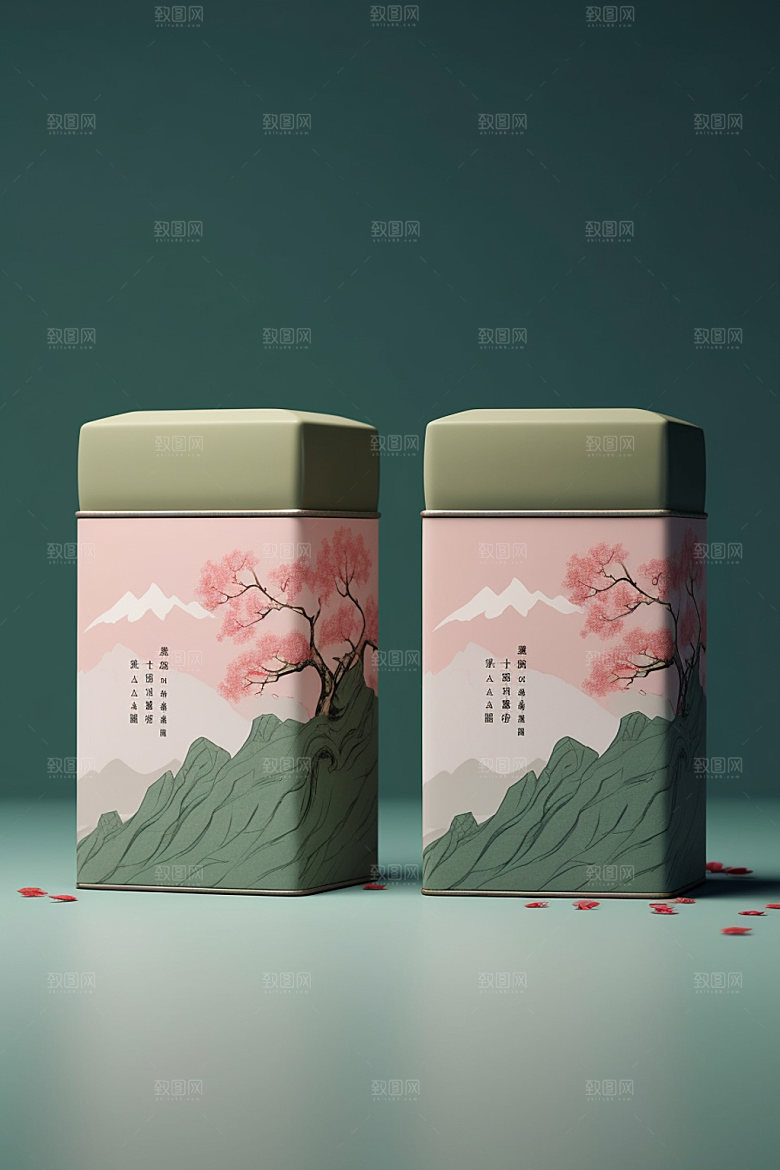 茶叶包装传统中式模型