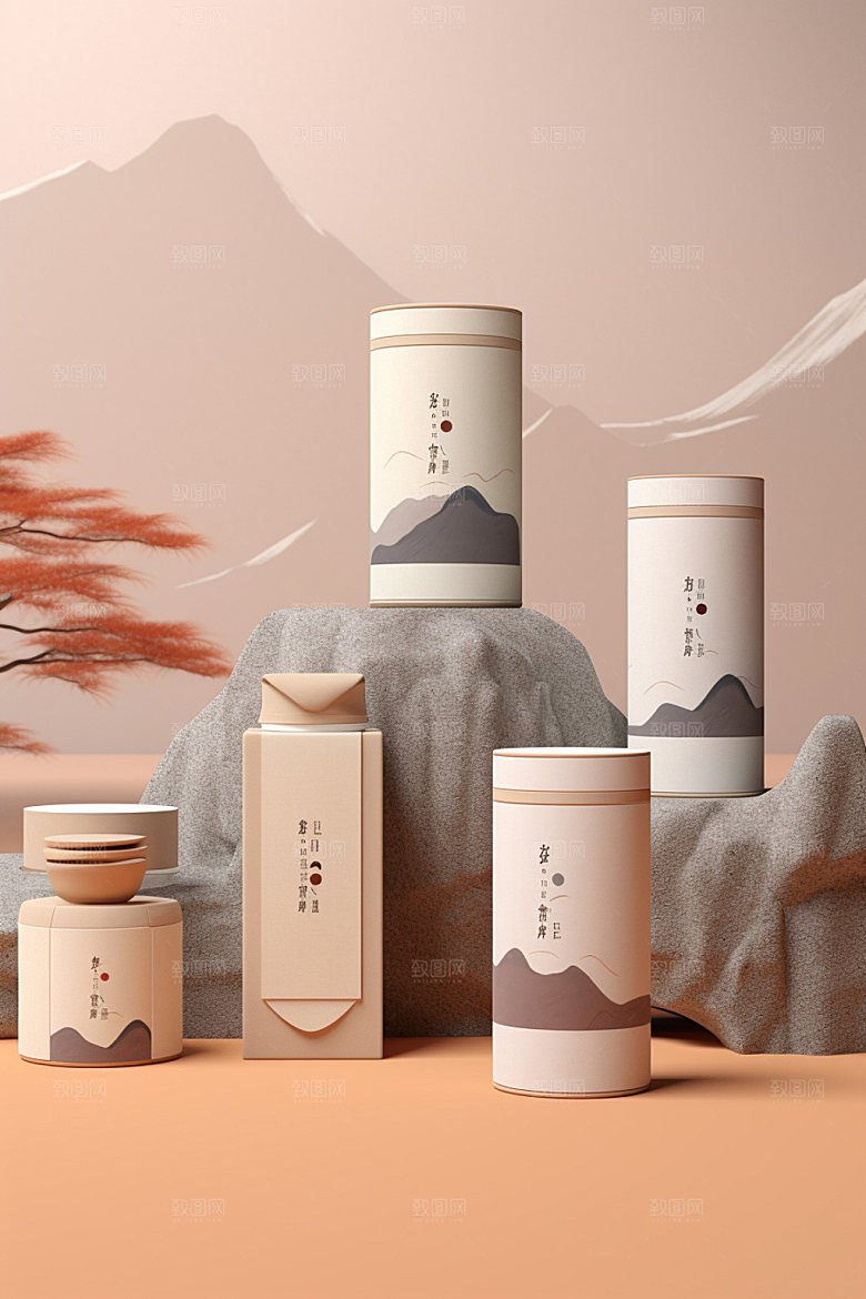 茶叶包装包装设计传统模型