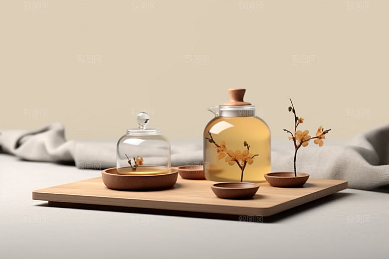 茶叶包装立体中式模型