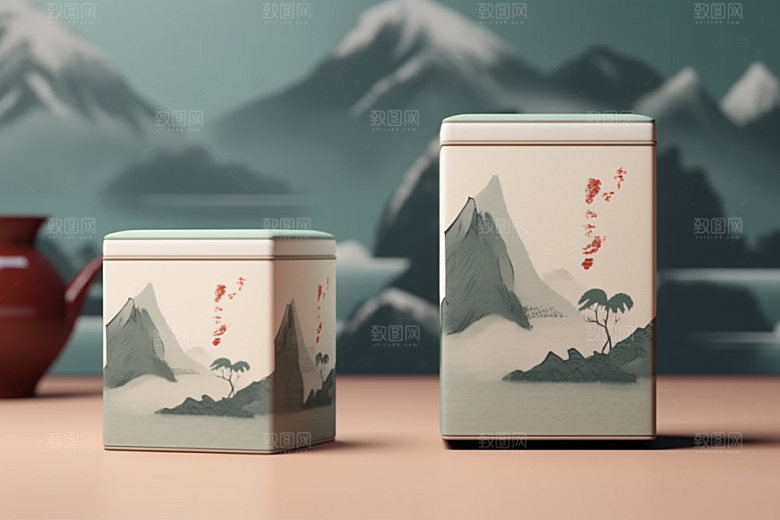 茶叶包装包装设计传统模型