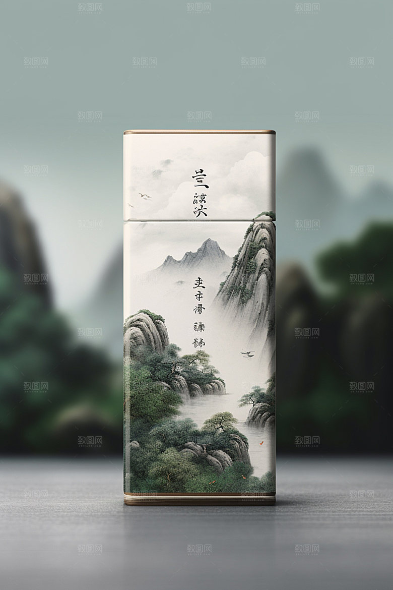茶叶包装茶叶罐中式模型