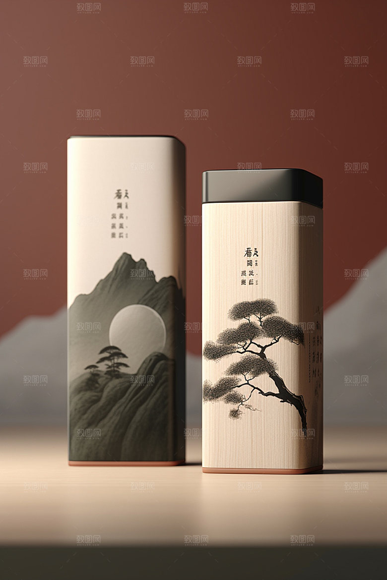 茶叶包装中国风中式模型