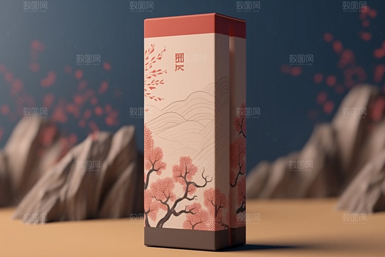 茶叶包装立体中国风模型