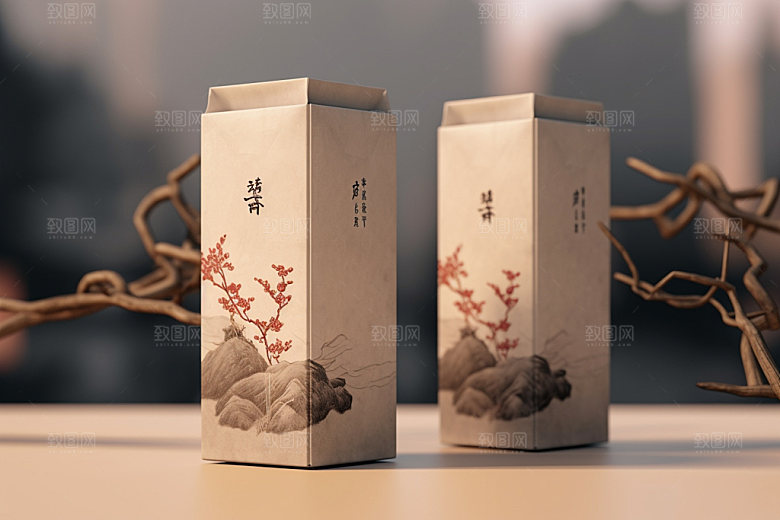 茶叶包装中国风中式模型