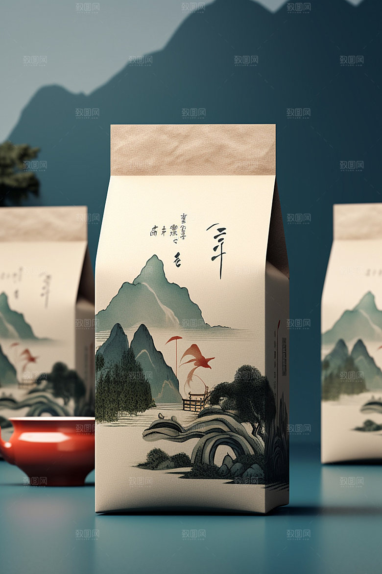 茶叶包装包装设计传统模型