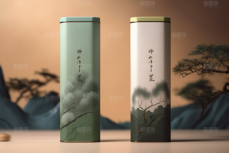 茶叶包装中国风包装设计模型