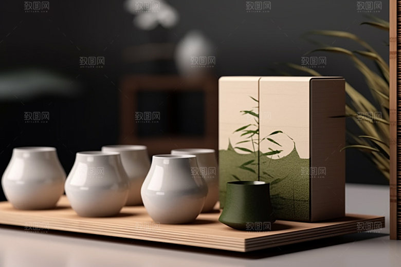 茶叶包装传统中式模型