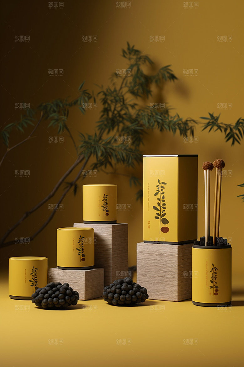 茶叶包装中国风茶叶罐模型