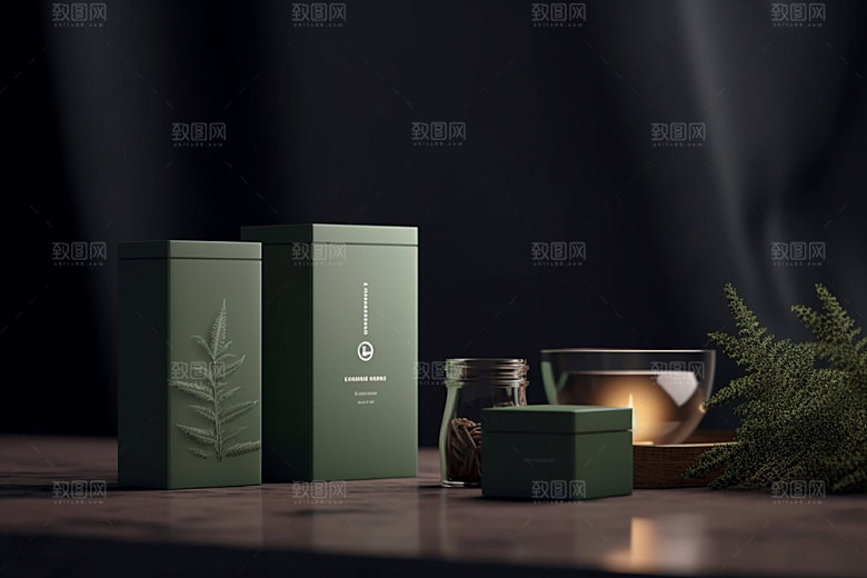 茶叶包装中国风立体模型