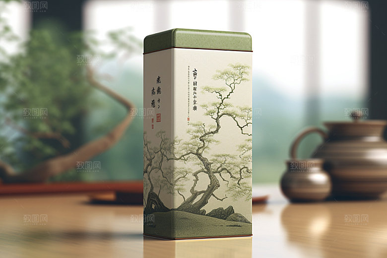 茶叶包装中国风茶叶罐模型