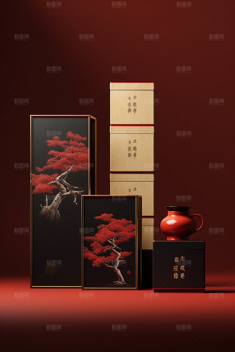 茶叶包装传统立体模型