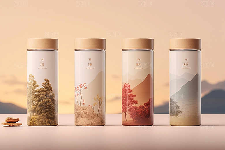 茶叶包装茶叶罐立体模型