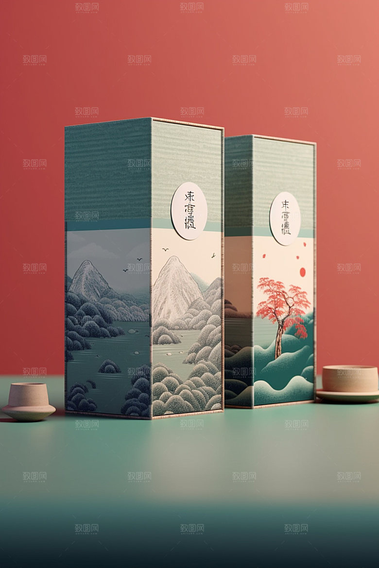 茶叶包装包装设计茶叶罐模型