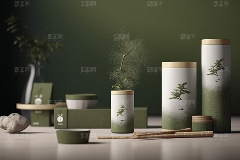 茶叶包装包装设计中国风模型