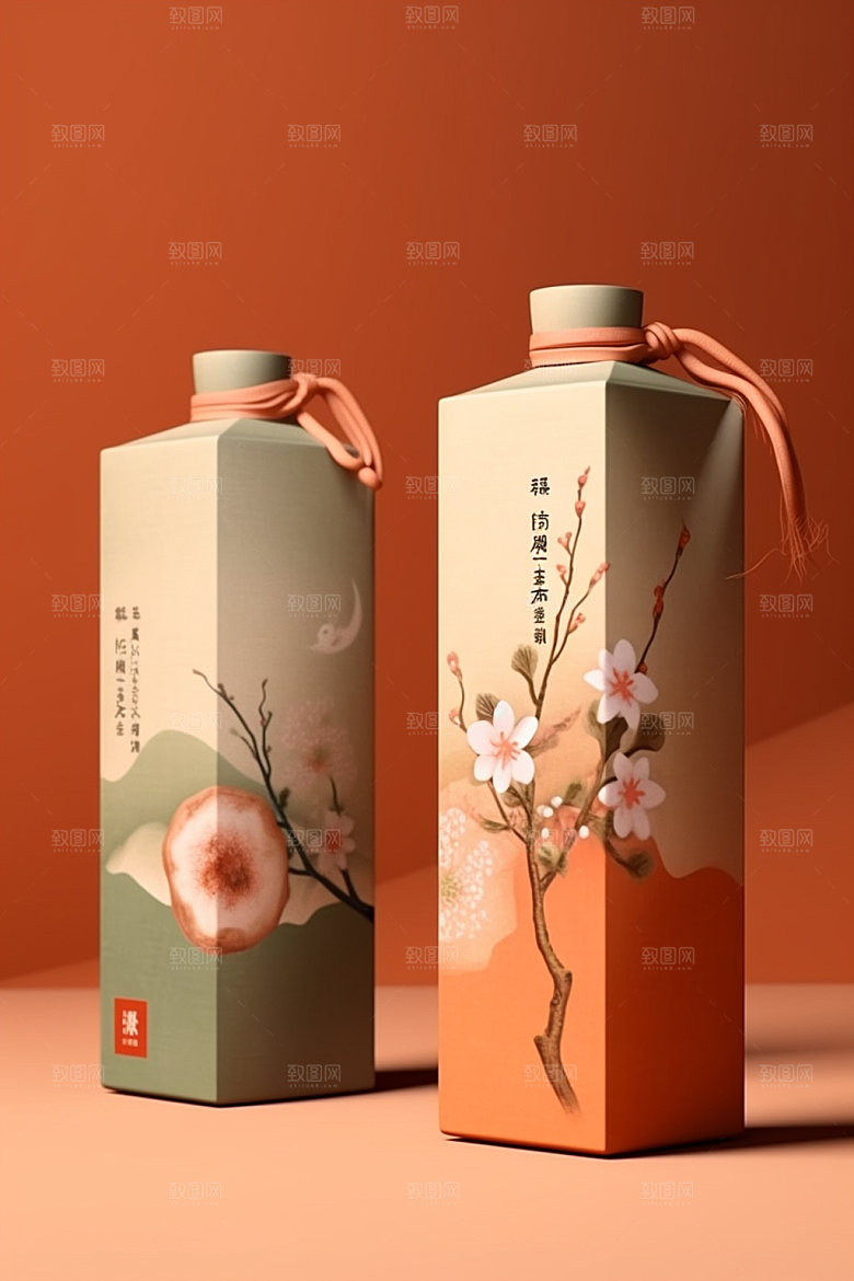 茶叶包装立体中式模型