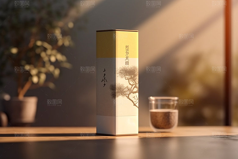 茶叶包装茶叶罐中式模型