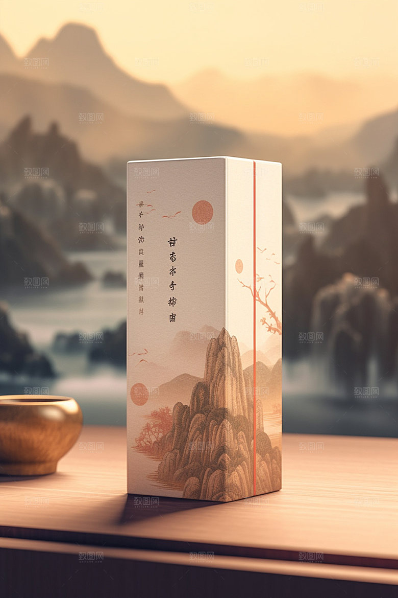 茶叶包装中国风中式模型