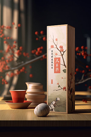 茶叶包装茶叶罐中国风模型