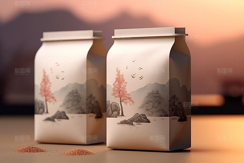 茶叶包装茶叶罐中式模型