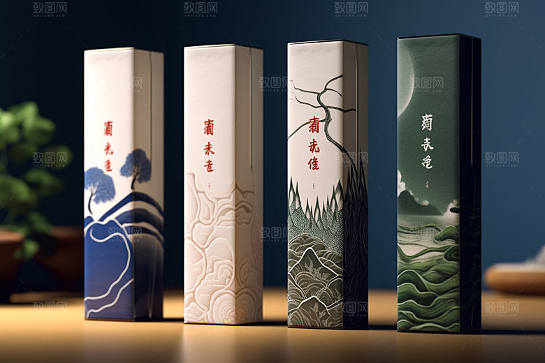 茶叶包装中国风包装设计模型