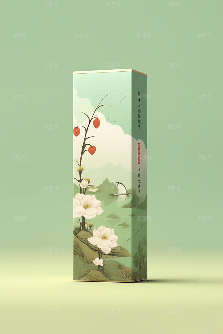 茶叶包装中式立体模型