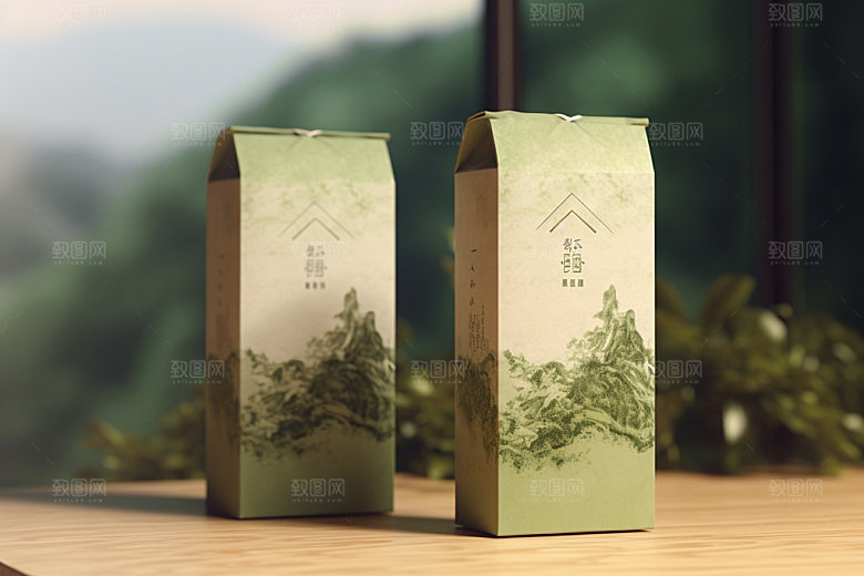 茶叶包装中国风传统模型