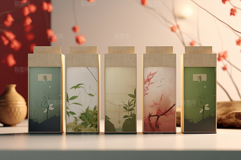 茶叶包装传统中国风模型