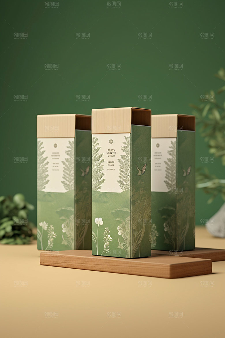 茶叶包装中国风立体模型