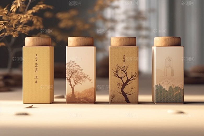 茶叶包装中国风立体模型
