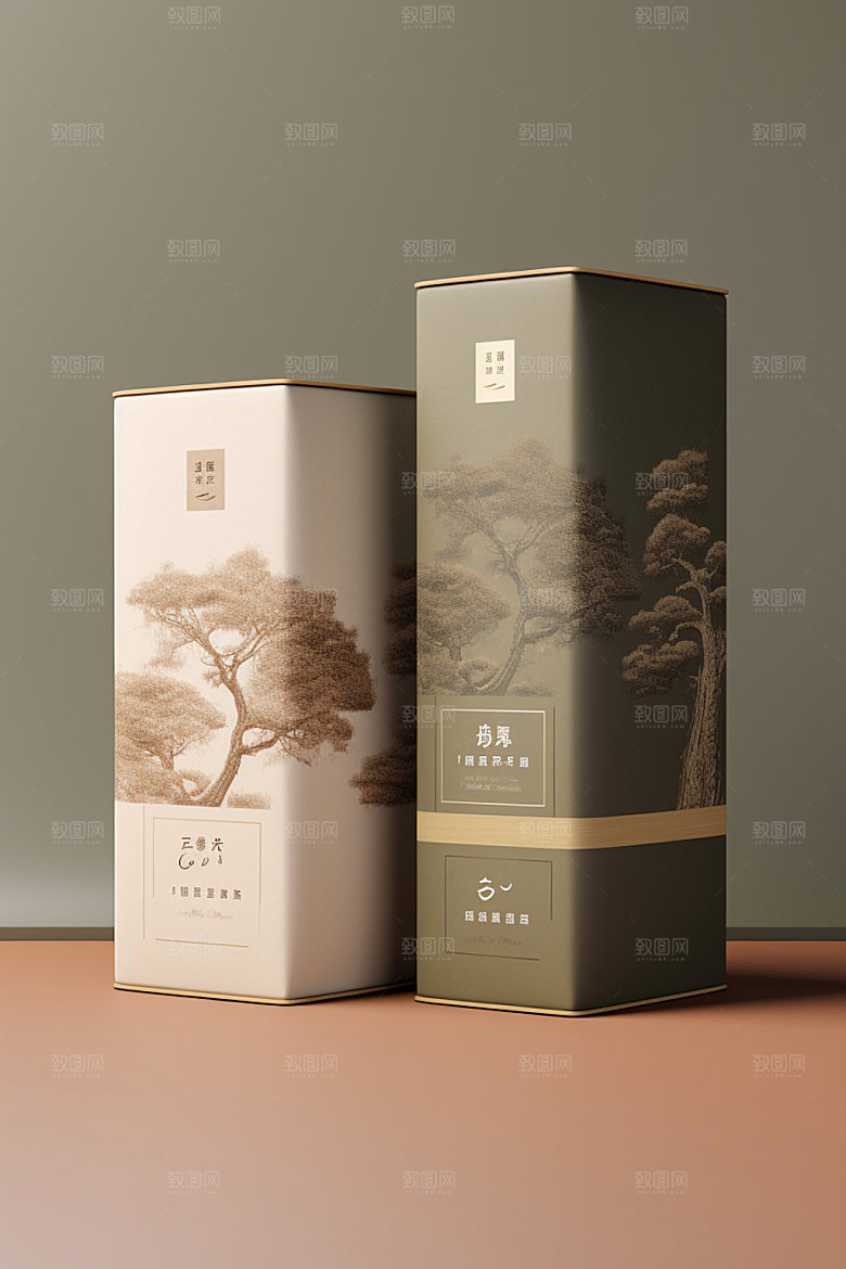 茶叶包装包装设计中国风模型