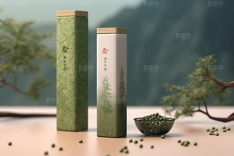 茶叶包装中国风茶叶罐模型