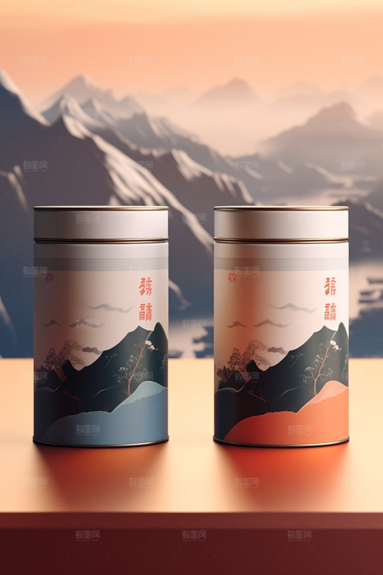 茶叶包装立体中式模型