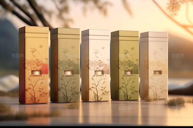 茶叶包装立体中式模型