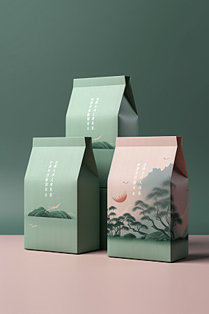茶叶包装中国风茶叶罐模型