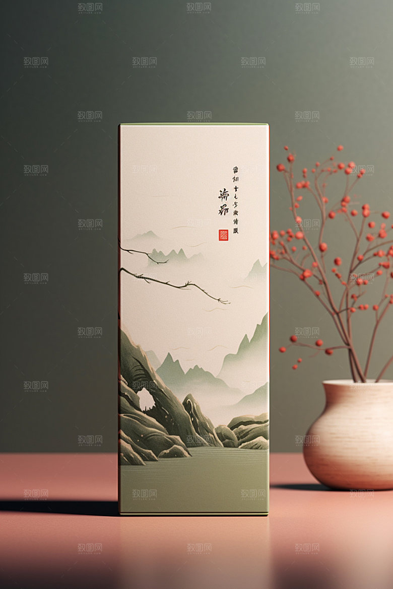 茶叶包装中式立体模型