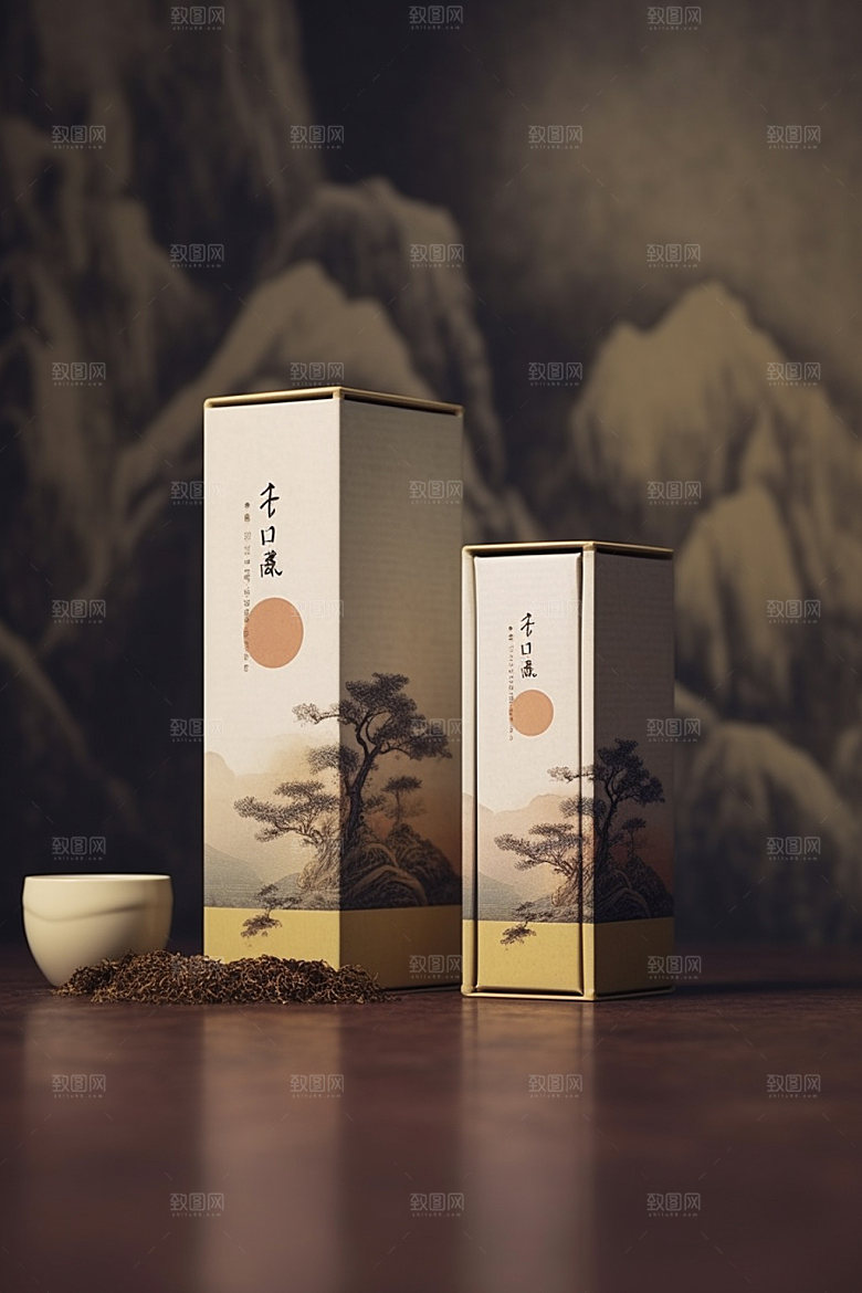 茶叶包装中式传统模型