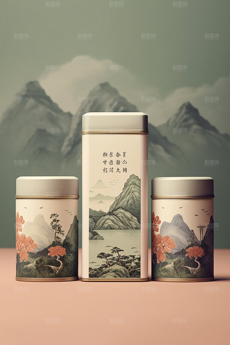 茶叶包装中式中国风模型