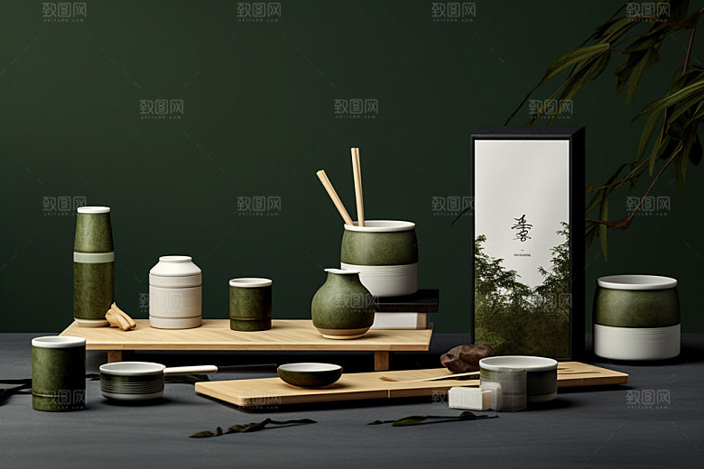 茶叶包装茶叶罐中式模型