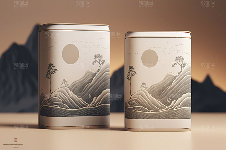 茶叶包装中式立体模型